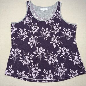 Live Love Lounge Karen Neuburger Top Womens XL Purple Tank Scoop Neck Sleeveless